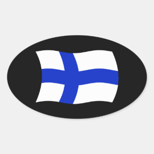 Ovalada Pegatina de la bandera de Finlandia