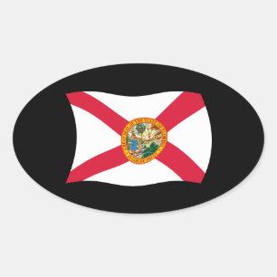 Ovalada Pegatina de la bandera de Florida