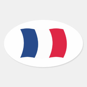 Ovalada Pegatina de la bandera de Francia