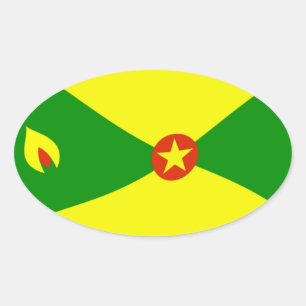 Ovalada Pegatina de la bandera de Granada