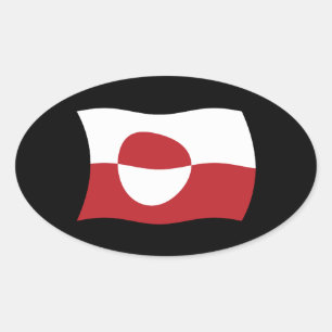 Ovalada Pegatina de la bandera de Groenlandia