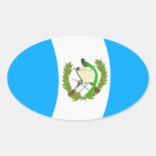 Ovalada Pegatina de la bandera de Guatemala