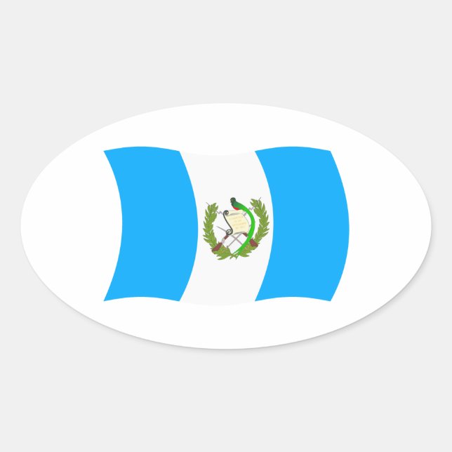 Ovalada Pegatina de la bandera de Guatemala (Anverso)