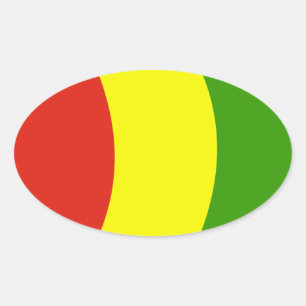 Ovalada Pegatina de la bandera de Guinea