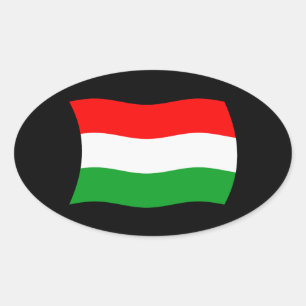Ovalada Pegatina de la bandera de Hungría