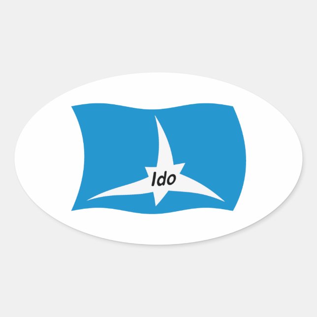 Ovalada Pegatina de la bandera de ido (Anverso)