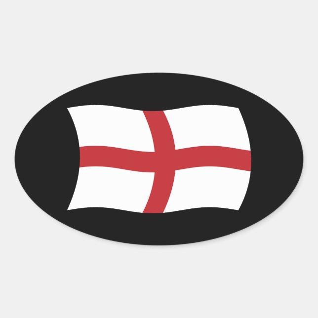 Ovalada Pegatina de la bandera de Inglaterra (Anverso)
