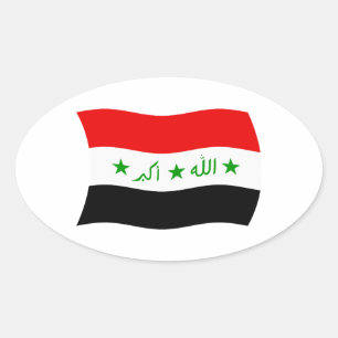 Ovalada Pegatina de la bandera de Irak