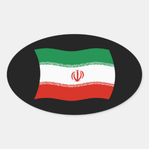 Ovalada Pegatina de la bandera de Irán