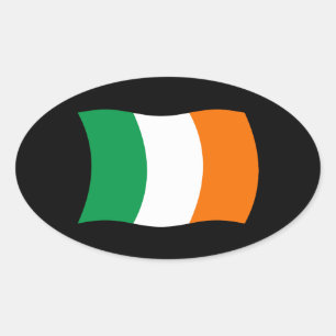 Ovalada Pegatina de la bandera de Irlanda