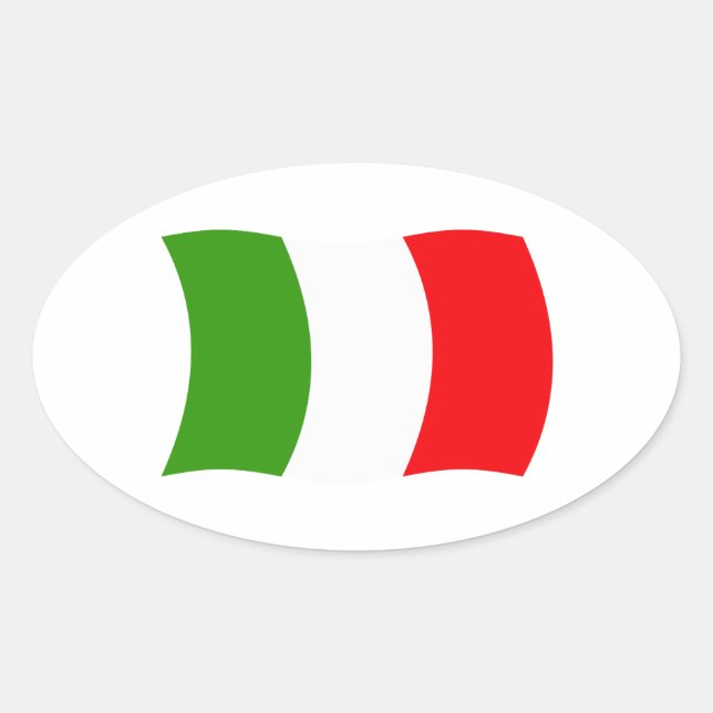 Ovalada Pegatina de la bandera de Italia (Anverso)