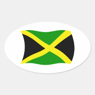 Ovalada Pegatina de la bandera de Jamaica