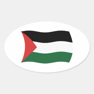 Ovalada Pegatina de la bandera de la Autoridad Palestina