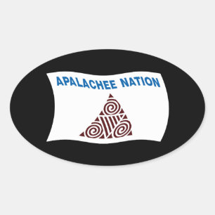 Ovalada Pegatina de la bandera de la nación de Apalachee