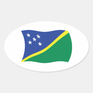 Ovalada Pegatina de la bandera de las Islas Salomón