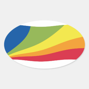 Ovalada Pegatina de la bandera de Lingua Franca Nova