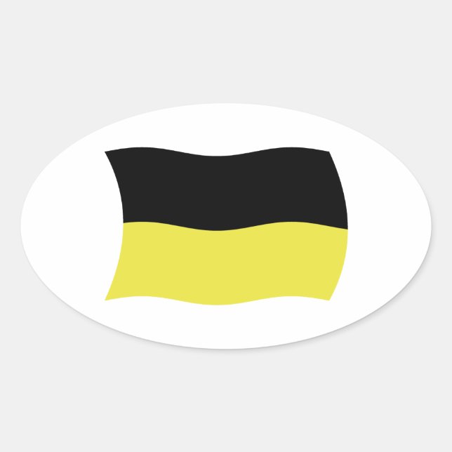 Ovalada Pegatina de la bandera de los casubios (Anverso)