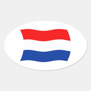 Ovalada Pegatina de la bandera de los Países Bajos