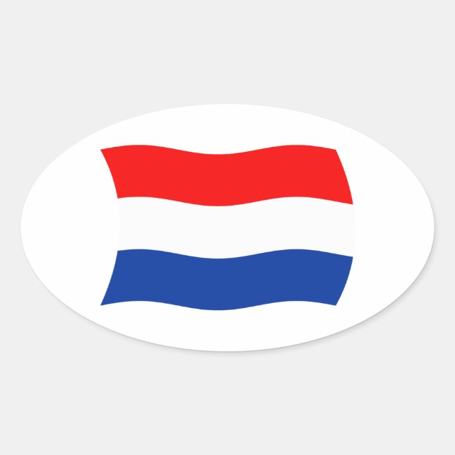 Ovalada Pegatina de la bandera de los Países Bajos (Anverso)