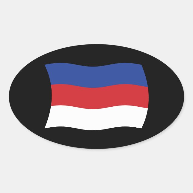 Ovalada Pegatina de la bandera de los sorbios (Anverso)