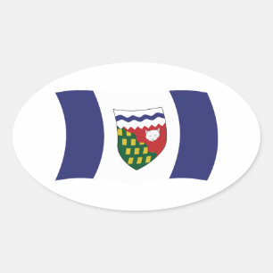 Ovalada Pegatina de la bandera de los Territorios del Noro