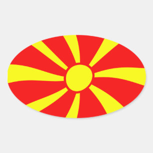 Ovalada Pegatina de la bandera de Macedonia