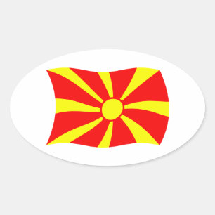 Ovalada Pegatina de la bandera de Macedonia