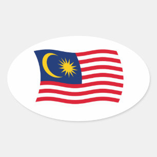 Ovalada Pegatina de la bandera de Malasia