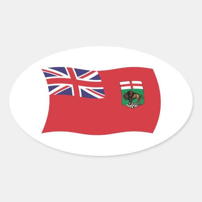 Ovalada Pegatina de la bandera de Manitoba (Anverso)
