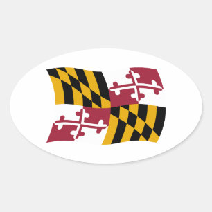 Ovalada Pegatina de la bandera de Maryland