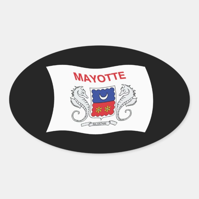 Ovalada Pegatina de la bandera de Mayotte (Anverso)