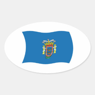 Ovalada Pegatina de la bandera de Melilla