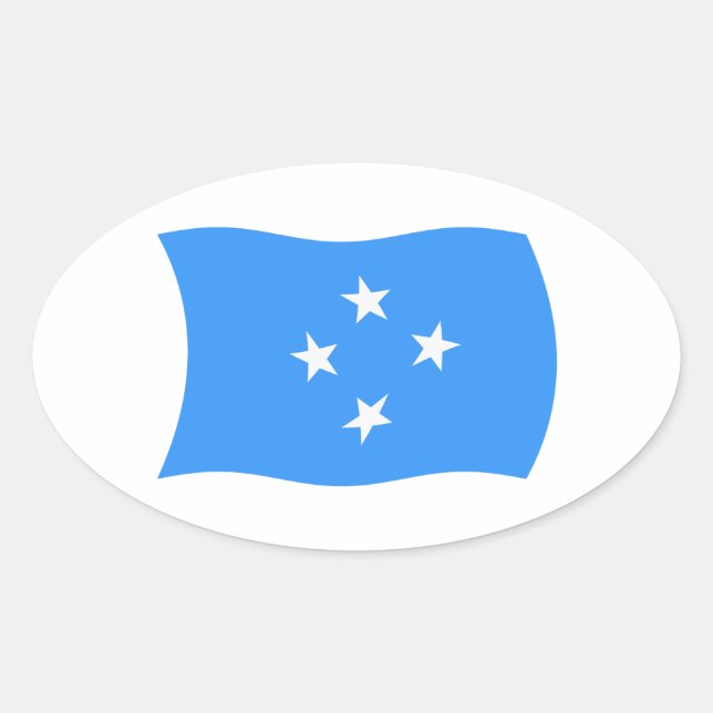 Ovalada Pegatina de la bandera de Micronesia (Anverso)