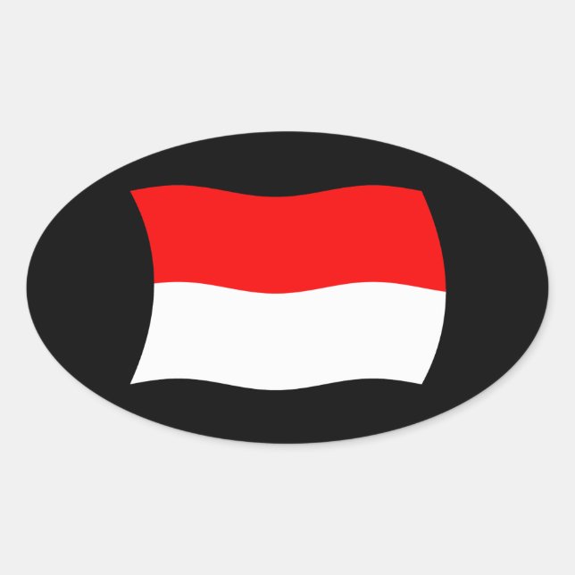 Ovalada Pegatina de la bandera de Mónaco (Anverso)