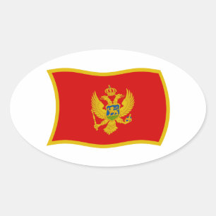 Ovalada Pegatina de la bandera de Montenegro