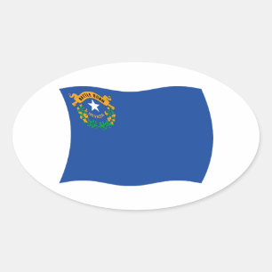 Ovalada Pegatina de la bandera de Nevada