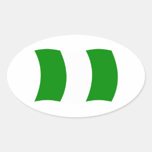 Ovalada Pegatina de la bandera de Nigeria