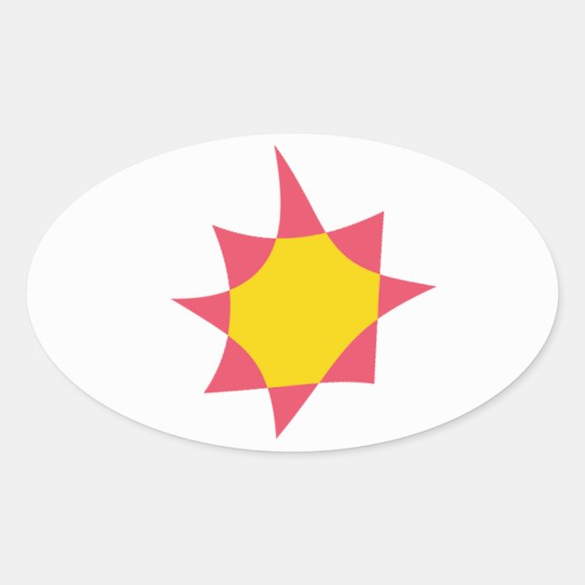 Ovalada Pegatina de la bandera de Novial (Anverso)