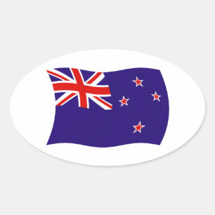 Ovalada Pegatina de la bandera de Nueva Zelanda