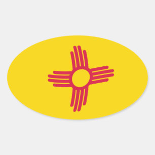Ovalada Pegatina de la bandera de Nuevo México