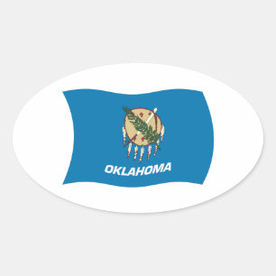 Ovalada Pegatina de la bandera de Oklahoma