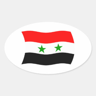 Ovalada Pegatina de la bandera de Siria