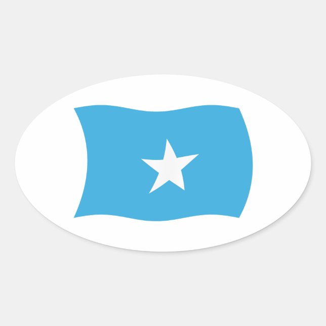 Ovalada Pegatina de la bandera de Somalia (Anverso)