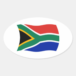 Ovalada Pegatina de la bandera de Sudáfrica
