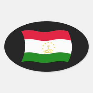 Ovalada Pegatina de la bandera de Tayikistán