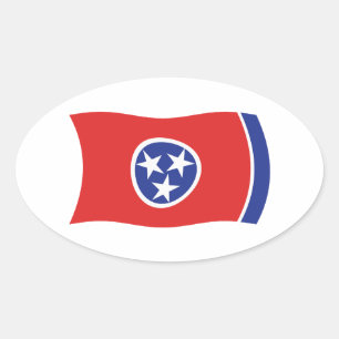Ovalada Pegatina de la bandera de Tennessee