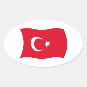 Ovalada Pegatina de la bandera de Turquía