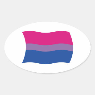 Ovalada Pegatina de la bandera del orgullo bisexual