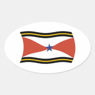 Ovalada Pegatina de la bandera del pueblo Akha