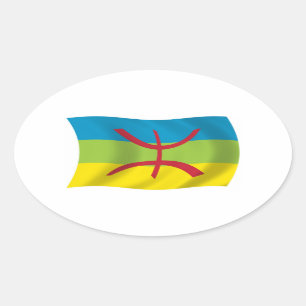 Ovalada Pegatina de la bandera del pueblo bereber